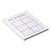 Einfache 6 x 6 Lila weiße Sudoku-Grid-Vorlage Notizblock (angewinkelt)