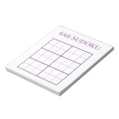 Einfache 6 x 6 Lila weiße Sudoku-Grid-Vorlage Notizblock (Rotiert)