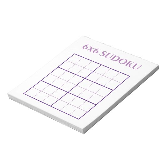 Einfache 6 x 6 Lila weiße Sudoku-Grid-Vorlage Notizblock (Rotiert)