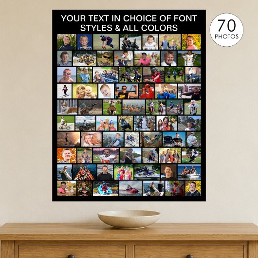 Einfache 70-Foto-Collage, individuell anpassbar Poster