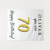 Einfache 70. Happy Birthday Party Hintergrund Wandteppich (Vorderseite (Horizontal))