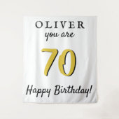 Einfache 70. Happy Birthday Party Hintergrund Wandteppich (Vorderseite)