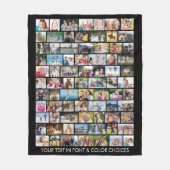 Einfache 77-Foto Collage Mehrere Formen Ihre Farbe Fleecedecke (Vorderseite)