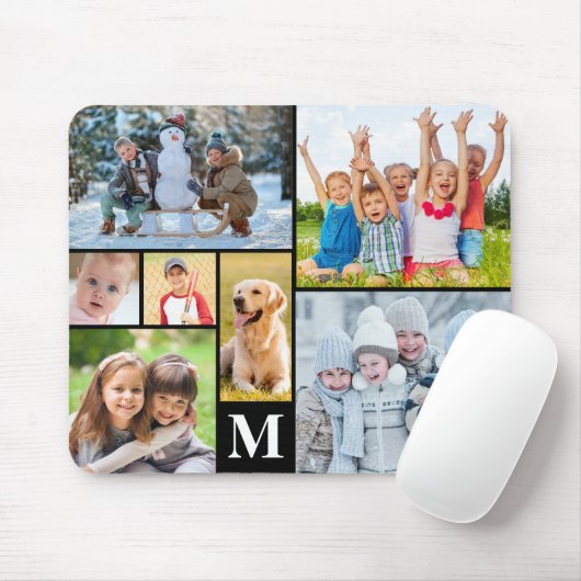 Einfache 7-Collage Monogram benutzerdefiniert Mousepad (Mit Mouse)