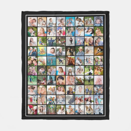 Einfache 80-Bild-Collage Vorlage Ihre Farbe Fleecedecke (Vorderseite)