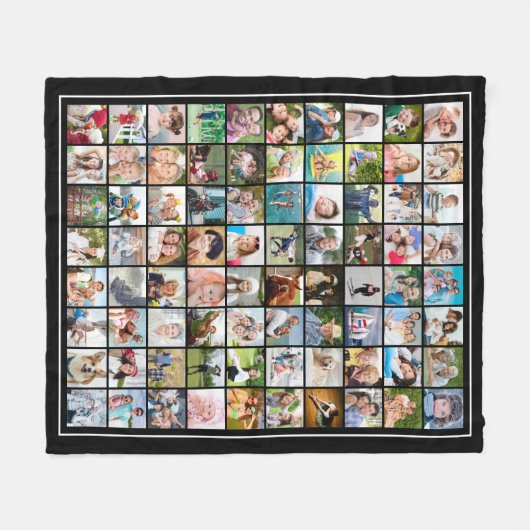 Einfache 80-Bild-Collage Vorlage Ihre Farbe Fleecedecke (Vorderseite (Horizontal))