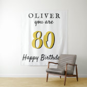 Einfache 80. Happy Birthday Party Hintergrund Wandteppich (Beispiel)