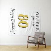 Einfache 80. Happy Birthday Party Hintergrund Wandteppich (Beispiel (Horizontal))