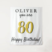 Einfache 80. Happy Birthday Party Hintergrund Wandteppich (Vorderseite)