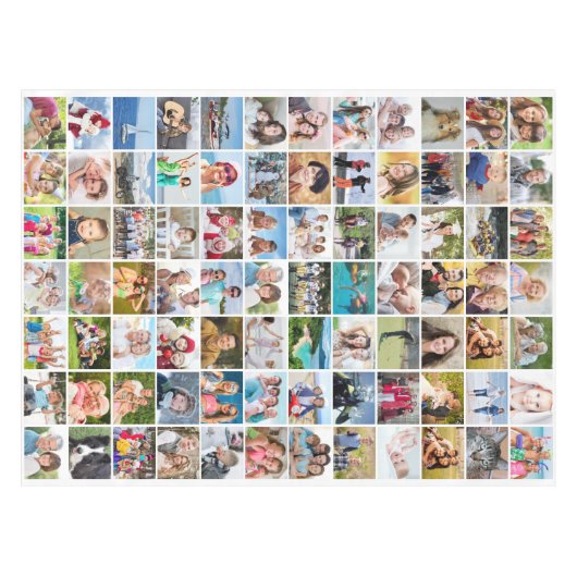 Einfache 84-FotoCollage Tischdecke (Vorderseite (Horizontal))