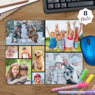 Einfache 8-Foto-Collage Mousepad