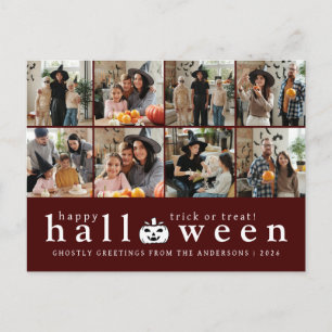 Einfache 8-Foto-Geistergrüße zum Halloween Feiertagspostkarte