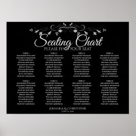 Einfache 8-Tisch-Grau auf der schwarzen Hochzeitss Poster