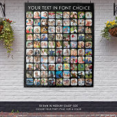 Einfache 90-Foto Collage Personalisiert Black Wandteppich