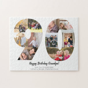 Einfache 90. Nummer Foto Collage Custom Gruß Puzzle