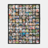 Einfache 99 FotoCollage Rounded Square Schwarz Fleecedecke (Vorderseite)