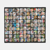 Einfache 99 FotoCollage Rounded Square Schwarz Fleecedecke (Vorderseite (Horizontal))