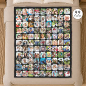 Einfache 99 FotoCollage Rounded Square Schwarz Fleecedecke