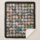 Einfache 99 FotoCollage Rounded Square Schwarz Sherpadecke (Vorderseite)