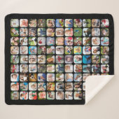 Einfache 99 FotoCollage Rounded Square Schwarz Sherpadecke (Vorderseite (Horizontal))