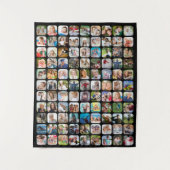 Einfache 99 FotoCollage Rounded Square Schwarz Wandteppich (Vorderseite)