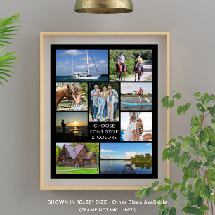 Einfache 9-Foto-Collage in individueller Farbe per Poster