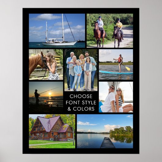 Einfache 9-FotoCollage Personalisiert Poster (Vorne)