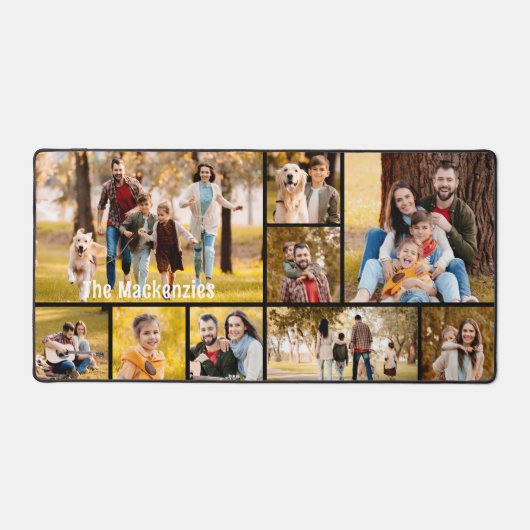 Einfache 9-FotoCollage Personalisiert Schreibtischunterlage (Vorderseite)