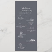 Einfache Abend Boho Timeline Hochzeit Programm (Vorderseite)