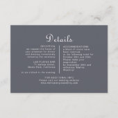 Einfache Abend Boho Wedding Details Begleitkarte (Vorderseite)