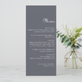 Einfache Abend Boho Wedding Menu Card Menükarte (Stehend Vorderseite)