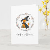 Einfache, aber elegante Halloween-Grußkarte Karte (Gelbe Blume)