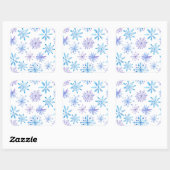 Einfache, aber elegante Schneeflocken | SIEGEL Quadratischer Aufkleber (Blatt)
