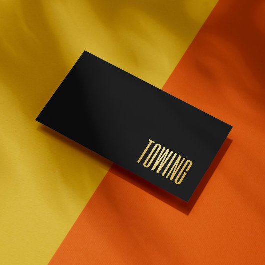 Einfache Abschleppung Schwarz und Gold Visitenkarte