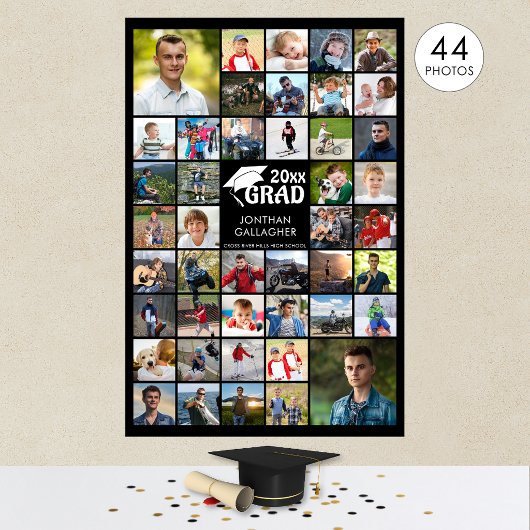 Einfache Abschluss 44-FotoCollage - benutzerdefini Poster