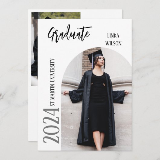 Einfache Abschluss Ankündigung Foto laden (Vorne/Hinten)