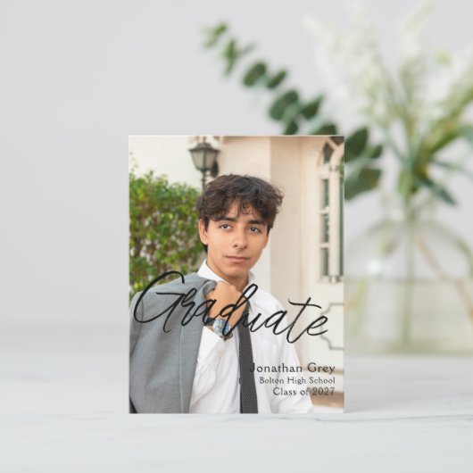 Einfache Abschluss-Einladung (Stehend Vorderseite)