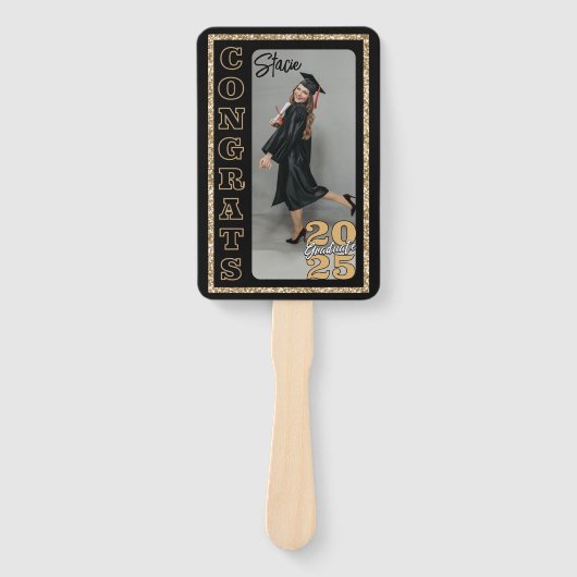 Einfache Abschluss Foto Hand Fan Custom Grad Fächer (Vorderseite)