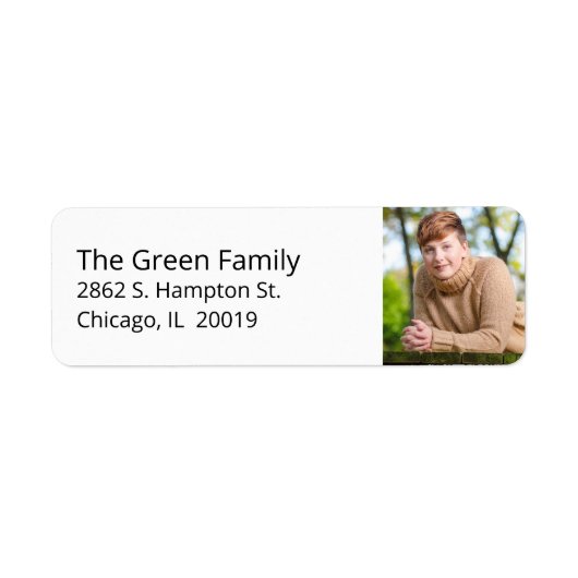 Einfache Abschluss Foto Rücksendeadressen-Aufklebe (Vorne)