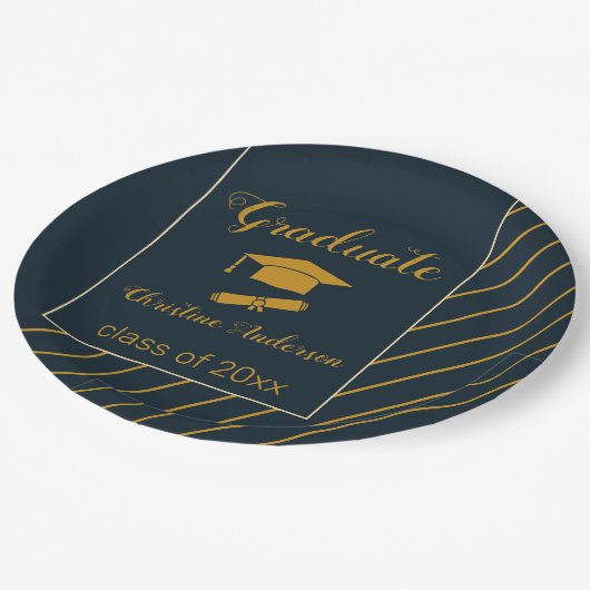 Einfache Abschluss für Marinebuchtel Pappteller (Schrägansicht)