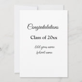 Einfache Abschluss Gratulationen minimalen Zusatz  Einladung (Rückseite)