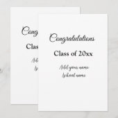 Einfache Abschluss Gratulationen minimalen Zusatz  Einladung (Vorne/Hinten)