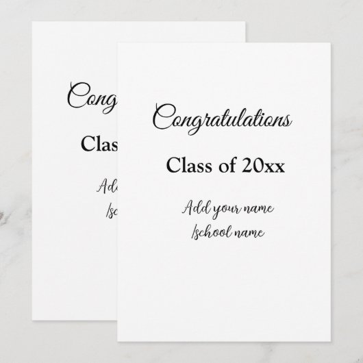 Einfache Abschluss Gratulationen minimalen Zusatz  Einladung (Vorne/Hinten)