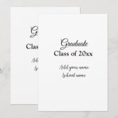 Einfache Abschluss Gratulationen minimalen Zusatz  Einladung (Vorne/Hinten)