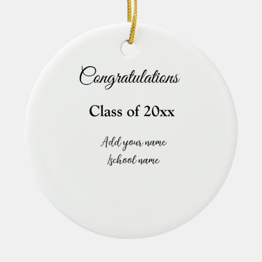 Einfache Abschluss Gratulationen minimalen Zusatz  Keramik Ornament (Vorne)