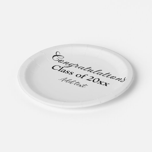 Einfache Abschluss Gratulationen minimalen Zusatz  Pappteller (Schrägansicht)