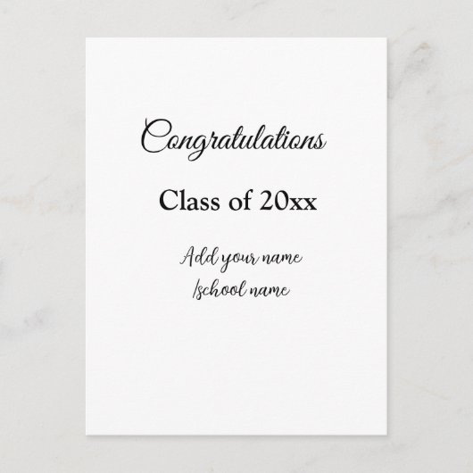 Einfache Abschluss Gratulationen minimalen Zusatz Postkarte (Vorderseite)