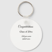 Einfache Abschluss Gratulationen minimalen Zusatz  Schlüsselanhänger (Rückseite)