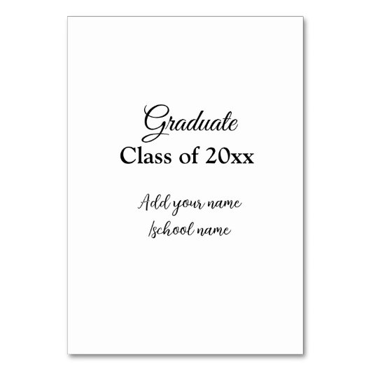 Einfache Abschluss Gratulationen minimalen Zusatz Tischnummer (Vorderseite)