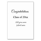 Einfache Abschluss Gratulationen minimalen Zusatz  Tischnummer (Rückseite)